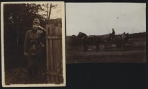 2 fotografii militare , femeie soldat si trasura foto
