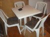 set masa cu patru scaune plastic tapitate