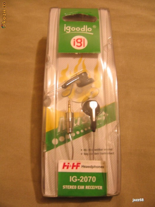 CASTI MP3 MP4 IPOD TELEFON iGOODLO(r) SOUNDSENSE CU MUFA AURITA foto mare