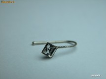 PIERCING DIN ARGINT DE 925 CU ZIRCONIU ALB