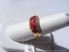 Inel designer aur 10K, 4.3g, model superbissim ornat cu 1.48ct RUBINE si BRILIANTE !!