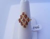 Inel aur galben 14K, 2.9g, ornat cu 9 GRANATE marquise de 5 mm (1.75ct) !!