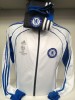 Trening conic fotbal sylon Adidas Fotbal FC Chelsea Londra alb dungi albastre , pantalon conic negru / alb dungi albe ? XS la XL - 130 lei
