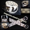 CUREA BARBATEASCA PIELE ECOLOGICA DUBLA IMPRIMEU SAH PATRATELE ALB GRI FIRMA BRAND LOUIS VUITTON CATARAMA METALICA CROMATA ARGINTIE CURELE BARBATI