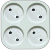distribuitor retea x 4 prize, 250V/10 A, fara impamantare P1838