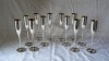 Set 12 Pahare Flute de Sampanie din Argint 800