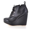botine negre cu talpa ortopedica