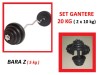 SET GANTERE CAUCIUCATE 20 KG ( 2 x 10 KG / BRAT )  +  BARA Z CROMATA !!!- LIVRARE GRATUITA IN BUCURESTI ZONA SECTOR 4 !!!