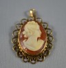 PANDANTIV / MEDALION CU O SUPERBA CAMEE DIN AUR, MARCAJ, ART NOUVEAU, VINTAGE, ANGLIA, PIESA DE COLECTIE, MINUNAT CADOU